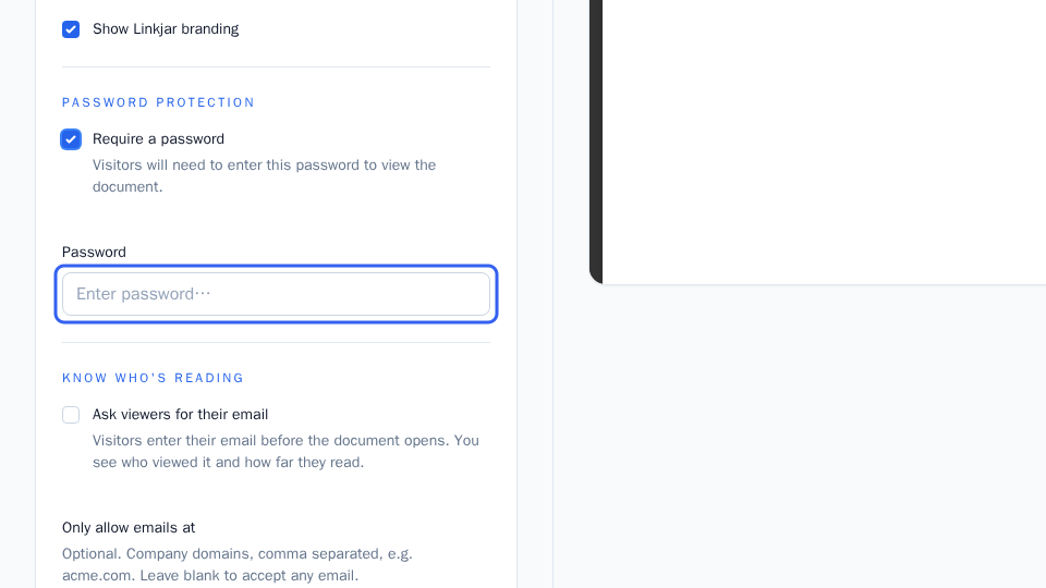 Password field